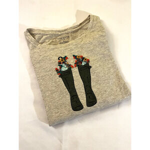 Talbots Long Sleeve T-shirt Size Petite Small Rainboots Gardener SPRING